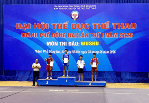 Phường Xuân Lộc giành giải Nhất toàn đoàn hệ trẻ môn Wushu