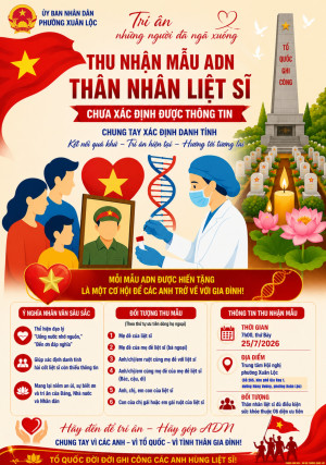 UBND phường Xuân Lộc tổ chức thu nhận mẫu ADN thân nhân liệt sĩ chưa xác định danh tính