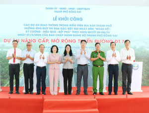 Đồng chí Bí thư Đảng ủy phường Xuân Lộc dự Lễ khởi công Dự án nâng cấp, mở rộng đường ĐT.773