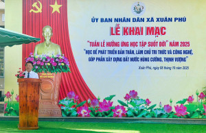 XÃ XUÂN PHÚ TỔ CHỨC LỄ KHAI MẠC TUẦN LỄ HƯỞNG ỨNG HỌC TẬP SUỐT ĐỜI NĂM 2025