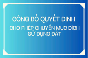 CÔNG BỐ QUYẾT ĐỊNH CHO PHÉP CHUYỂN MỤC ĐÍCH SỬ DỤNG ĐẤT CÙA  BÀ: TRẦN THỊ THANH