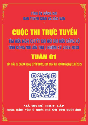 TUẦN 1: THI TRỰC TUYẾN TÌM HIỂU NGHỊ QUYẾT ĐẠI HỘI ĐẠI BIỂU ĐẢNG BỘ TỈNH ĐỒNG NAI LẦN THỨ 1