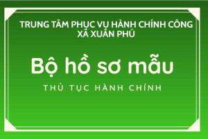 BỘ HỒ SƠ MẪU THỦ TỤC HÀNH CHÍNH