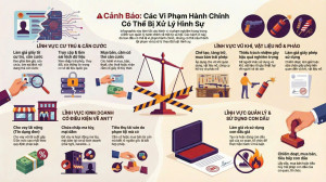 Infographic: CẢNH BÁO CÁC HÀNH VI VI PHẠM HÀNH CHÍNH CÓ THỂ BỊ XỬ LÝ HÌNH SỰ