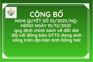 Công bố Nghị quyết số 32/2025/NQ-HĐND ngày 10/12/2025 của HĐND tỉnh Đồng Nai