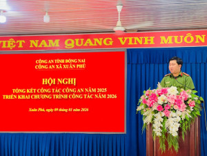 CÔNG AN XÃ XUÂN PHÚ TỔ CHỨC HỘI NGHỊ TỔNG KẾT CÔNG TÁC NĂM 2025 VÀ TRIỂN KHAI NHIỆM VỤ NĂM 2026