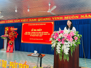 Đ/c Nguyễn Việt Hoài – Phó Bí thư thường trực Đảng ủy xã, phát biểu chỉ đạo tại Lễ ra mắt Mô hình