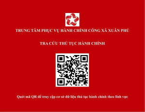CÔNG BỐ MÃ QR TRÀ CỨU THỦ TỤC HÀNH CHÍNH