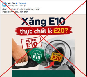 CẢNH GIÁC LUẬN ĐIỆU XUYÊN TẠC VỀ XĂNG SINH HỌC E10