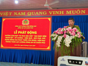CÔNG AN XÃ XUÂN PHÚ PHÁT ĐỘNG ĐỢT THI ĐUA ĐẶC BIỆT 500 NGÀY ĐÊM QUYẾT TÂM XÂY DỰNG ĐỊA BÀN AN TOÀN, VĂN MINH, HIỆN ĐẠI