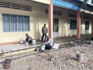 Trường Tiểu học Nguyễn Huệ đẩy nhanh tiến độ tu bổ, nâng cấp cơ sở vật chất chuẩn bị năm học mới 2026 – 2027