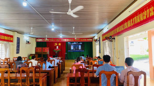 XÃ XUÂN THÀNH THAM GIA TẬP HUẤN TRỰC TUYẾN TRIỂN KHAI PHẦN MỀM HỌP KHÔNG GIẤY TỜ