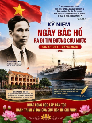 Kỷ niệm 115 năm Ngày Bác Hồ ra đi tìm đường cứu nước (5/6/1911 - 5/6/2026)