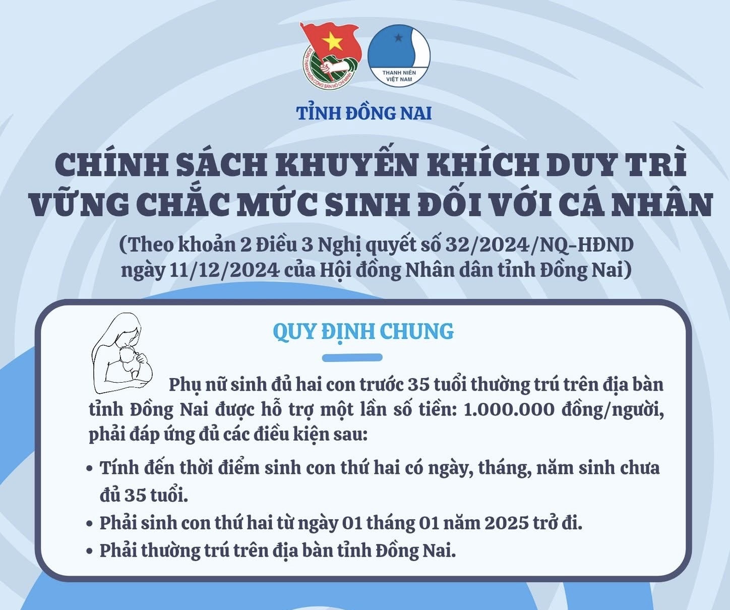 Thông báo về việc Tiếp nhận hồ sơ thực hiện chính sách khuyến khích duy trì vững chắc mức sinh đối với cá nhân trên địa bàn xã An Phước