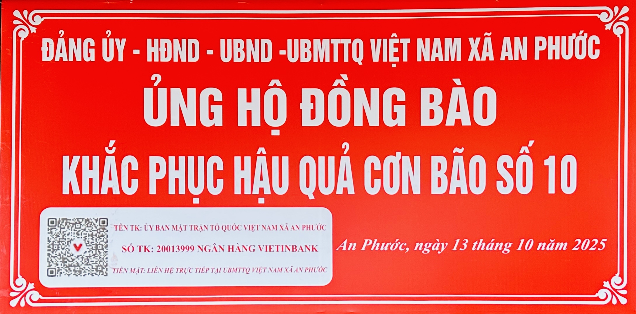 XÃ AN PHƯỚC PHÁT ĐỘNG QUYÊN GÓP ỦNG HỘ ĐỒNG BÀO BỊ ẢNH HƯỞNG DO BÃO SỐ 10