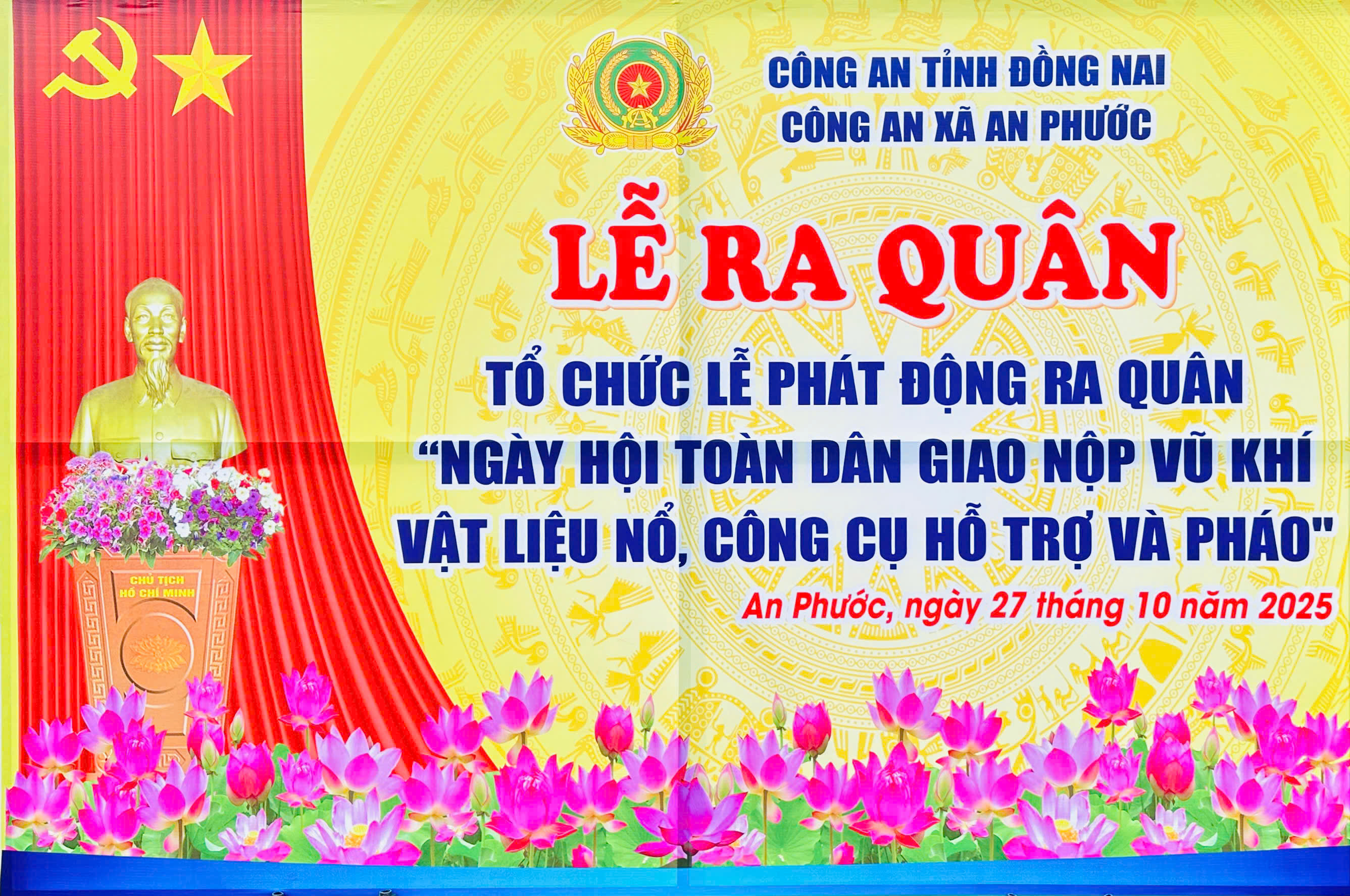 Công an xã An Phước ra quân “Ngày hội toàn dân giao nộp vũ khí, vật liệu nổ, công cụ hỗ trợ và pháo”