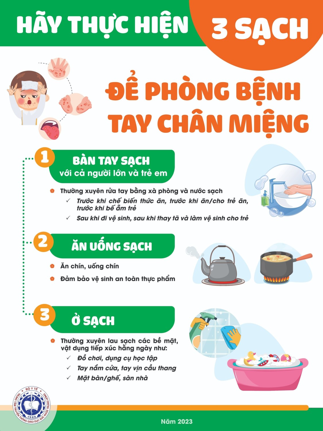 XÃ AN PHƯỚC - CHỦ ĐỘNG PHÒNG, CHỐNG BỆNH TAY CHÂN MIỆNG Ở TRẺ EM