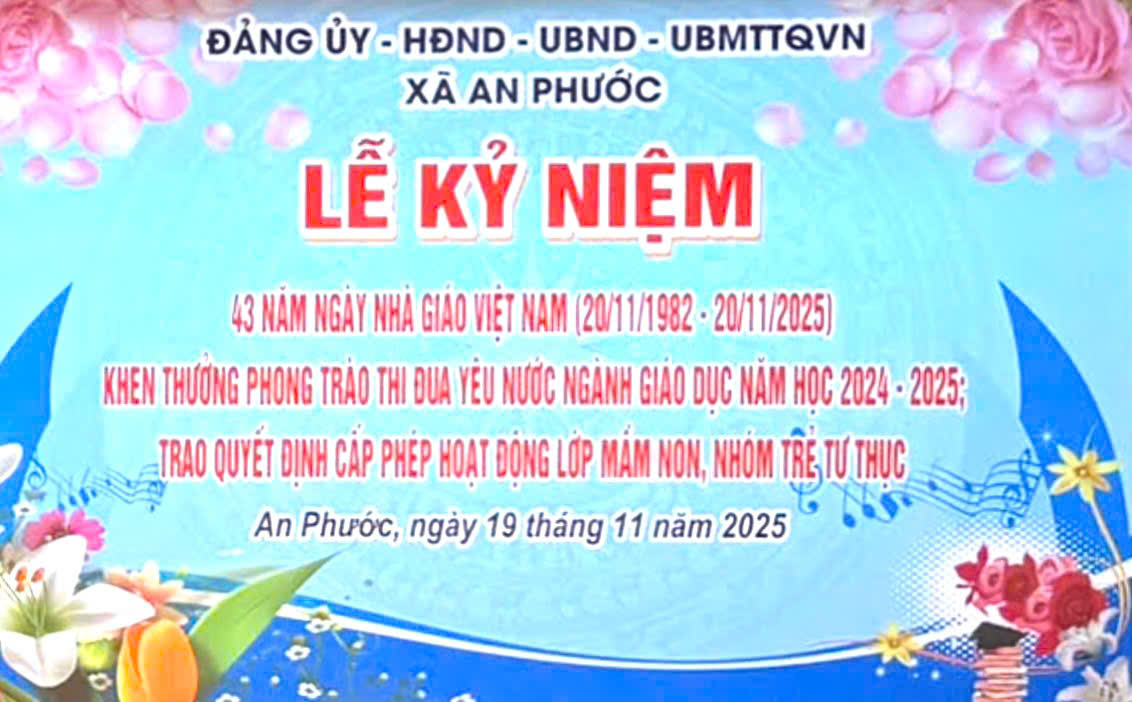 Kỷ niệm 43 năm ngày nhà giáo việt nam (20/11/1982 – 20/11/2025) và trao khen thưởng phong trào thi đua ngành giáo dục năm học 2025