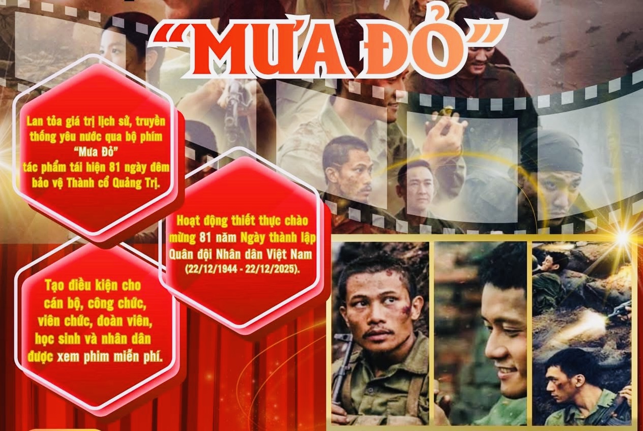 Xã An Phước - Chiếu phim “Mưa Đỏ” phục vụ Nhân dân nhân kỷ niệm Ngày thành lập Quân đội nhân dân Việt Nam