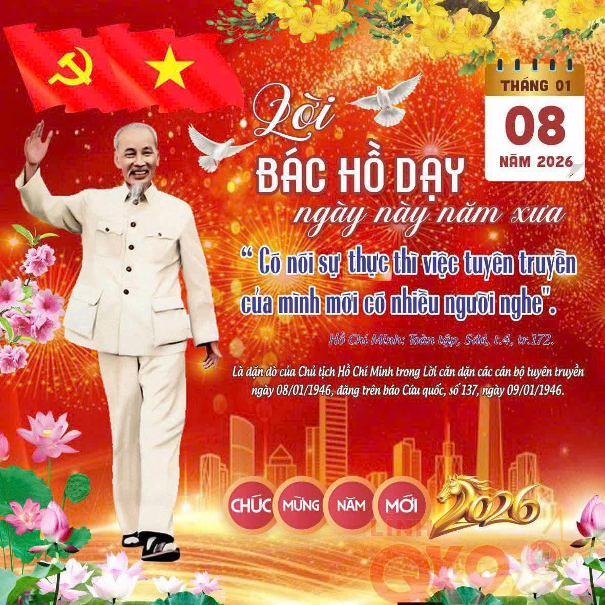 LỜI BÁC HỒ DẠY NGÀY NÀY NĂM XƯA ( NGÀY 08/01)