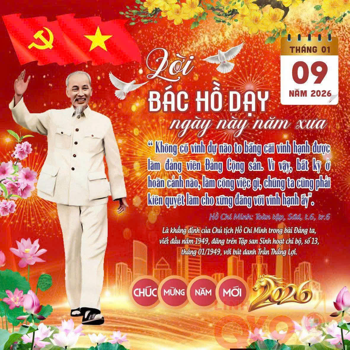 LỜI BÁC HỘ DÀY NGÀY NÀY NĂM XƯA (NGÀY 09/01)