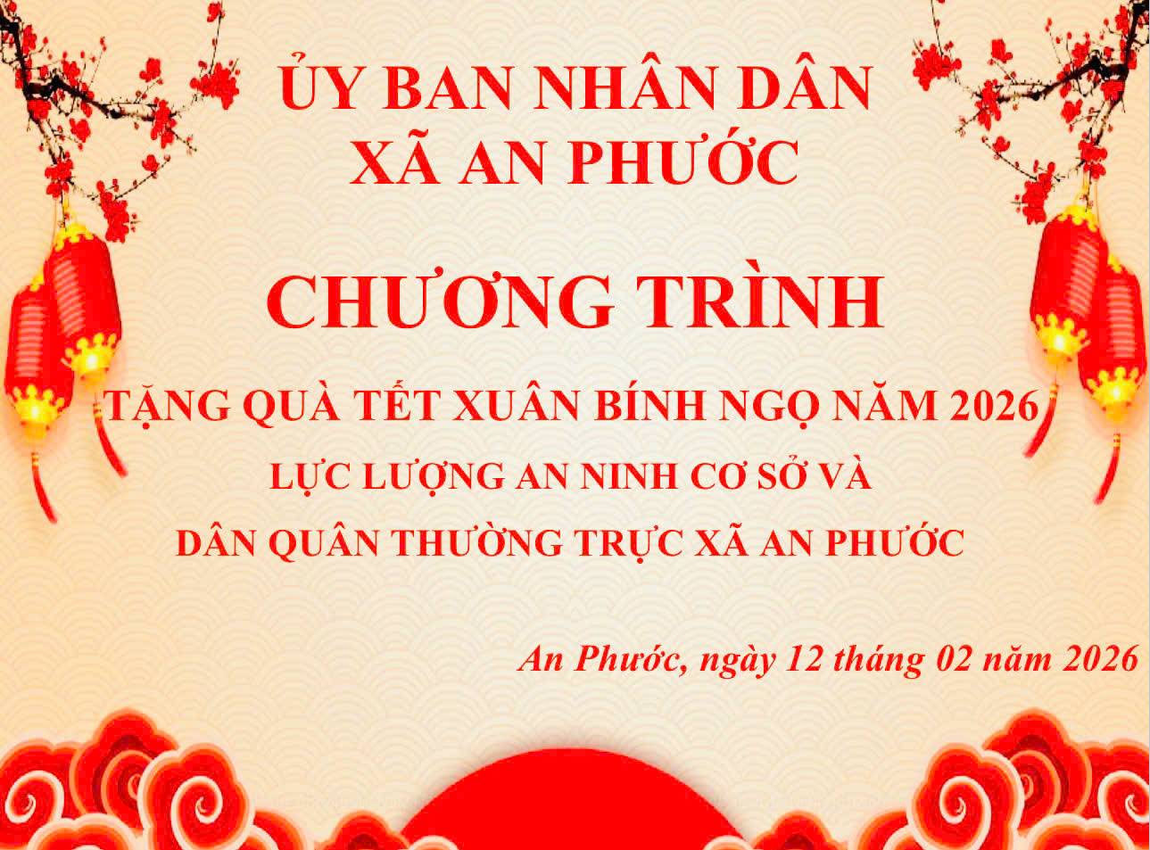 Xã An Phước - Trao quà hỗ trợ Lực lượng An ninh cơ sở, Dân quân thường trực nhân dịp Xuân Bính Ngọ 2026