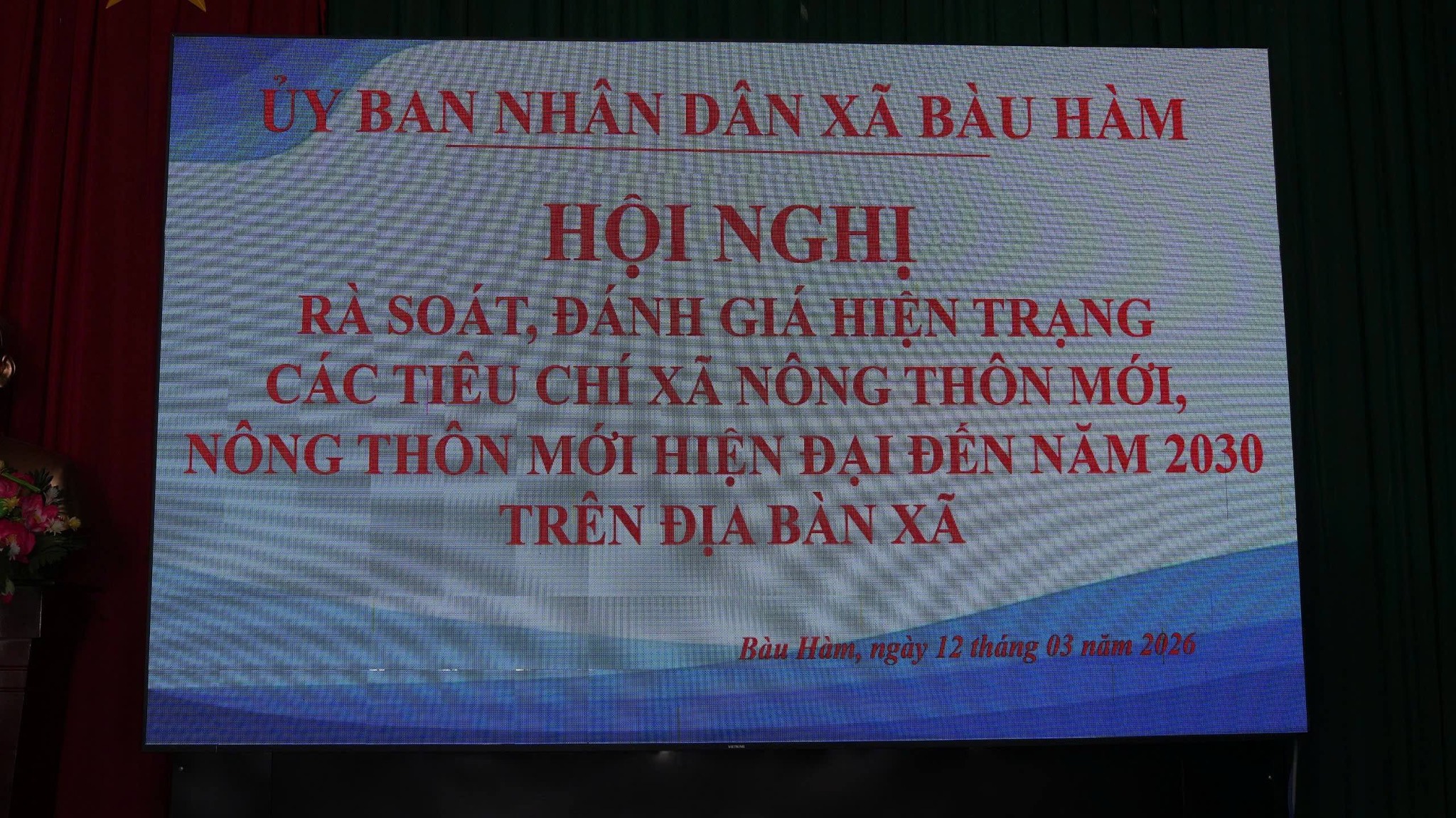 Sáng ngày 12/3/2026, UBND xã Bàu Hàm đã tổ chức hội nghị chuyên đề nhằm rà soát, đánh giá toàn diện hiện trạng các tiêu chí, chỉ tiêu xây dựng Nông thôn mới và Nông thôn mới hiện đại trên địa bàn. Đây là bước đệm quan trọng để xây dựng lộ trình phát