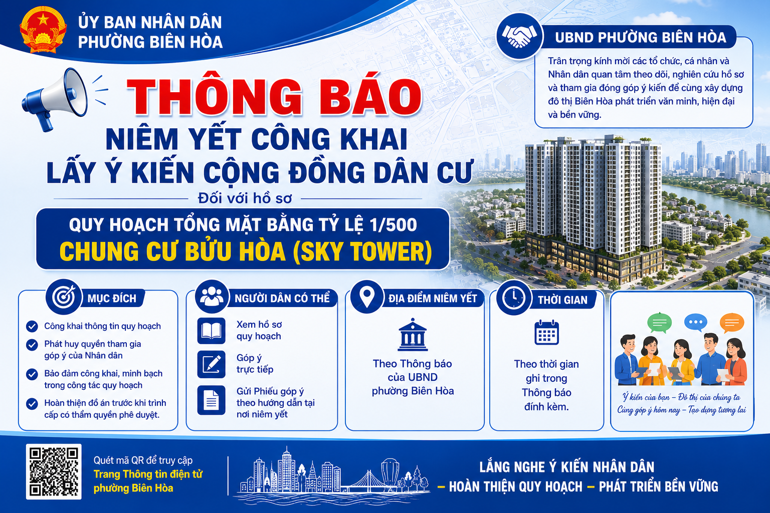 Thông báo niêm yết công khai lấy ý kiến cộng đồng dân cư