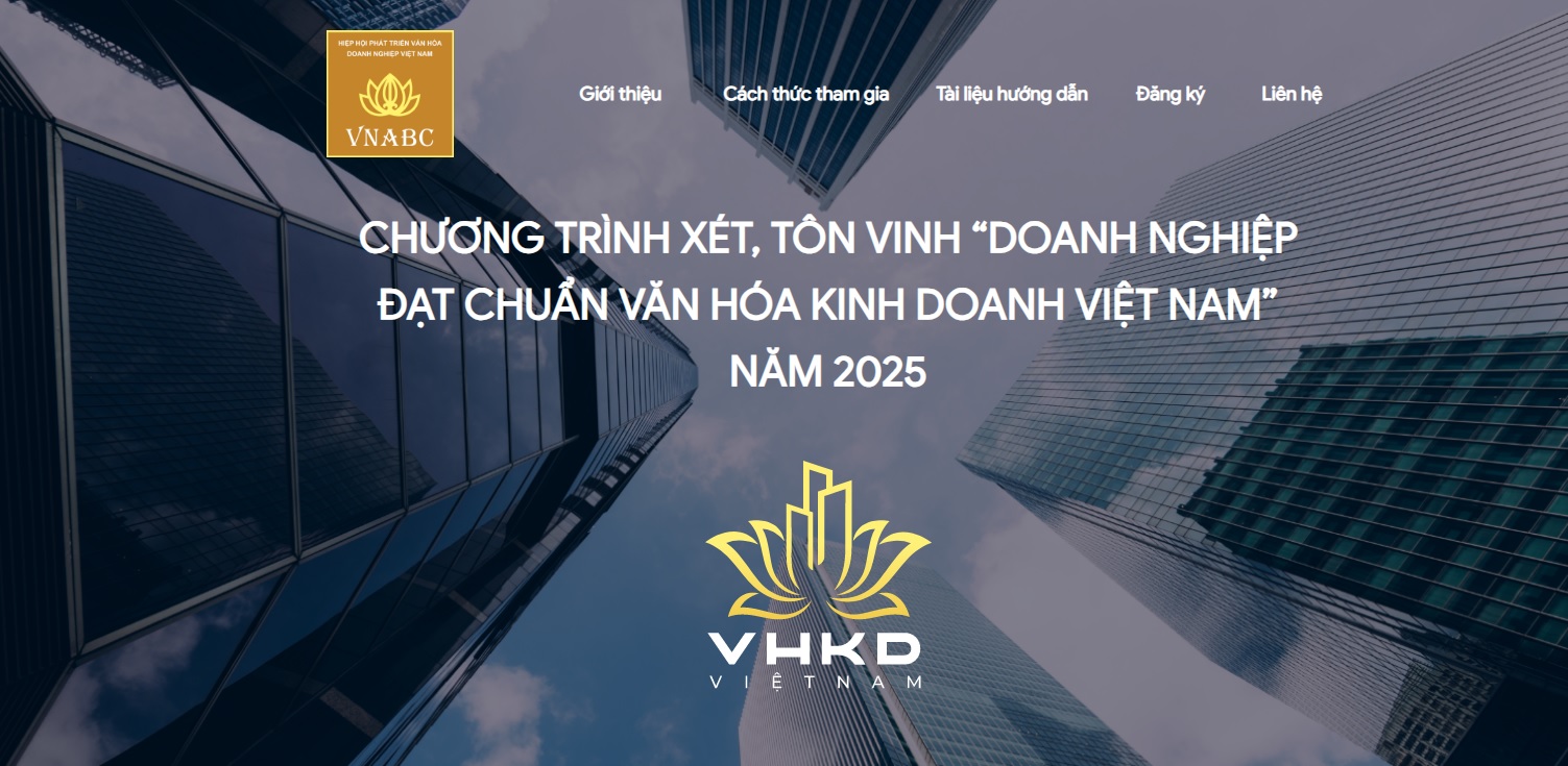 TÔN VINH DOANH NGHIỆP ĐẠT CHUẨN VH KINH DOANH