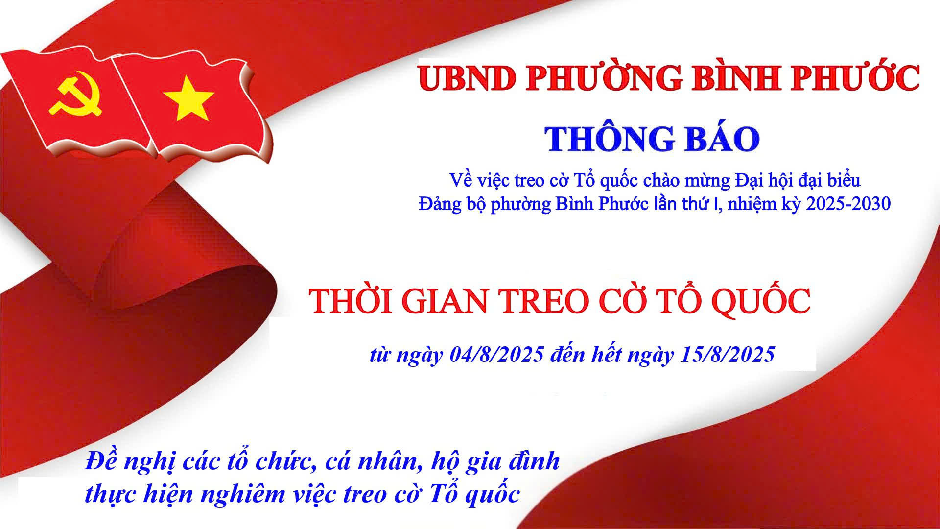 Thông báo treo cờ TQ