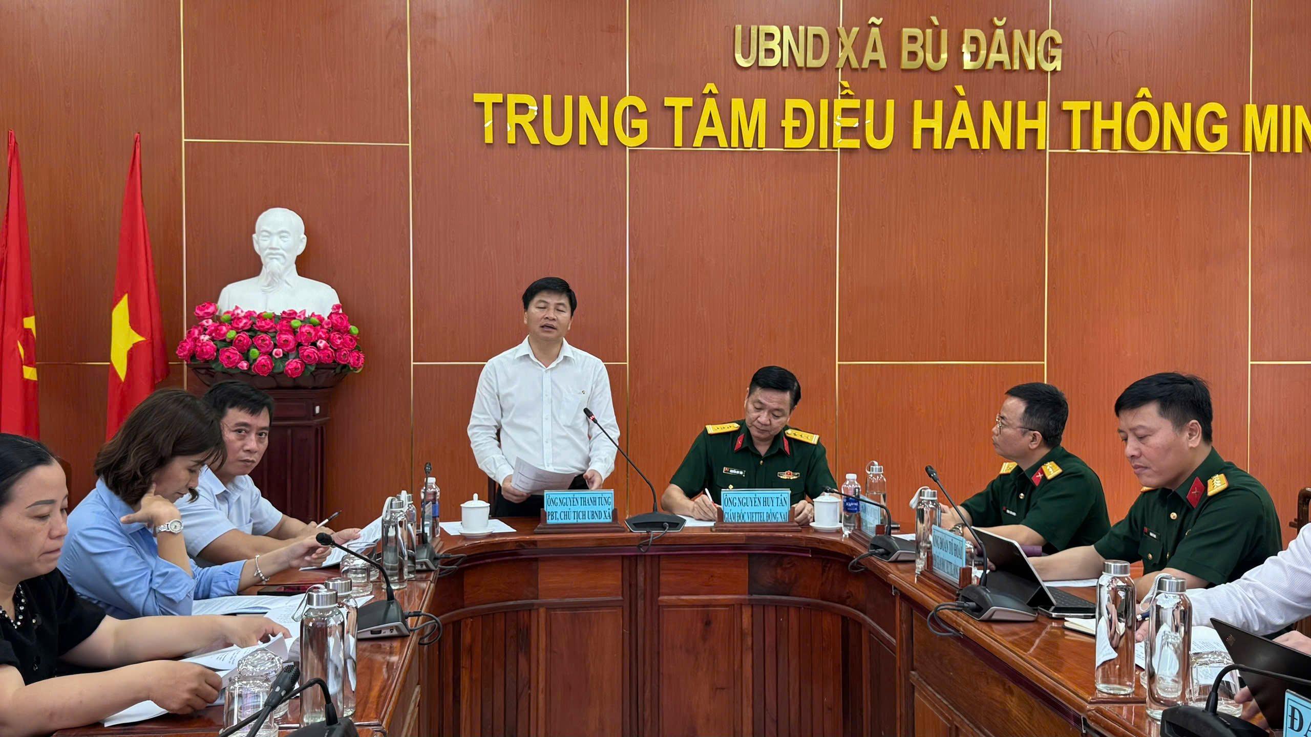 Chủ tịch UBND xã Bù Đăng - Nguyễn Thanh Tùng phát biểu tại buổi hợp tác