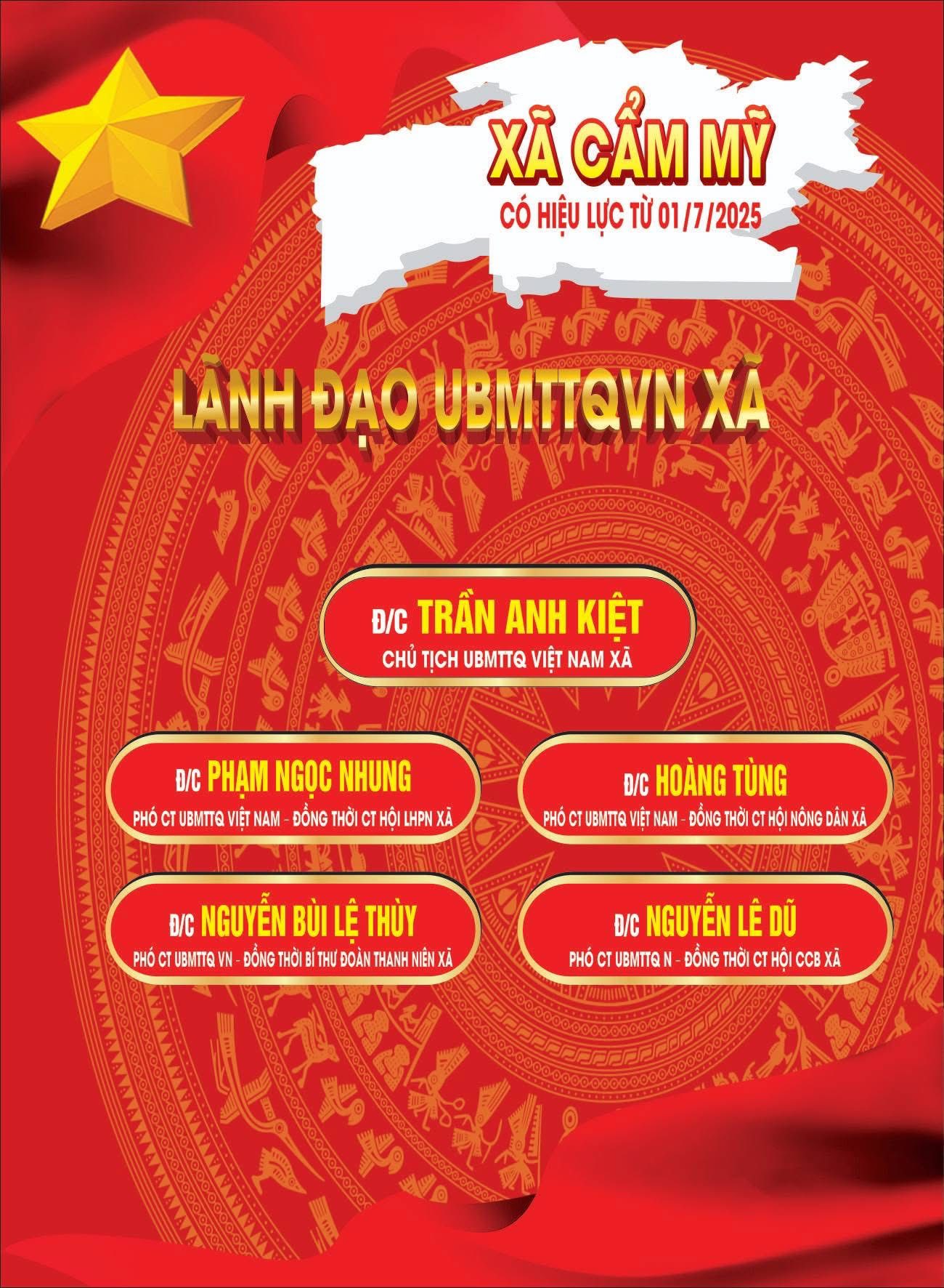 Lãnh đạo UB MTTQ Việt Nam xã