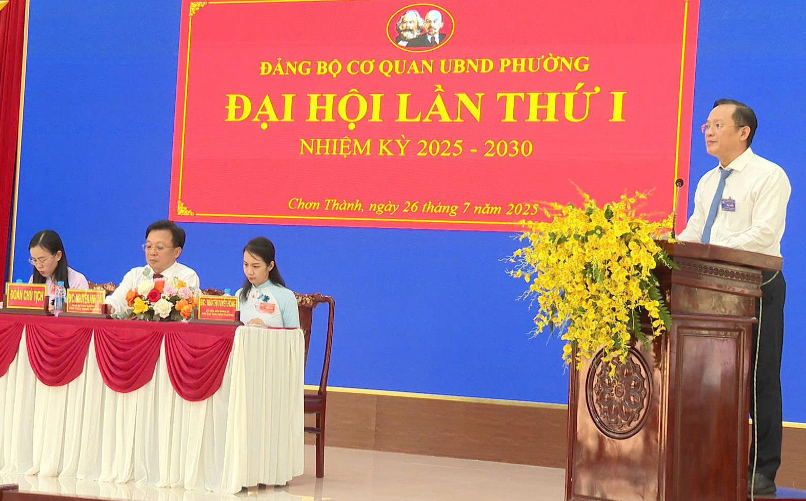 Toàn văn bài phát biểu của Bí thư Đảng uỷ phường Chơn Thành tại Đại hội Đảng bộ cơ quan UBND phường khóa I, nhiệm kỳ 2025 – 2030