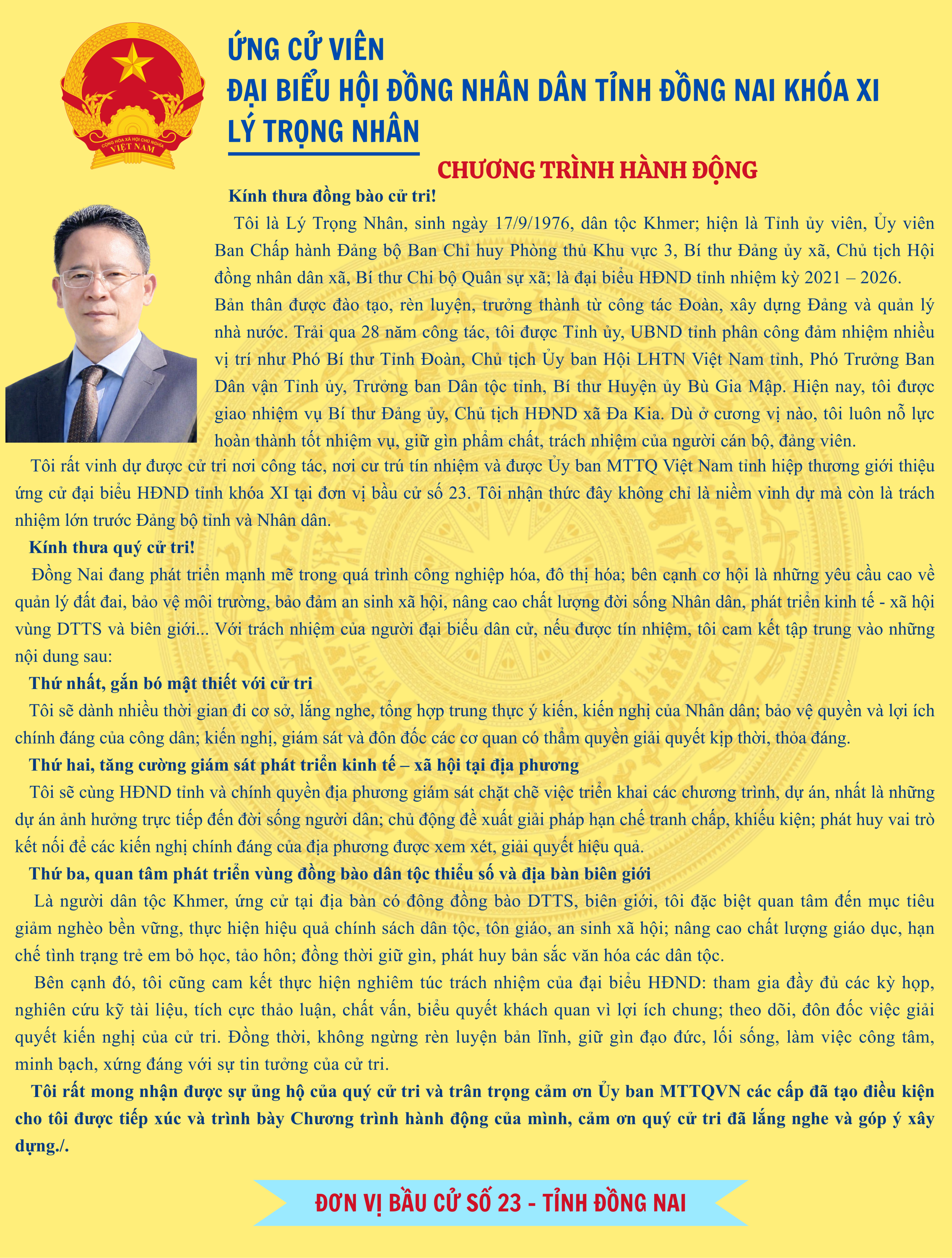 ỨNG CỬ VIÊN ĐẠI BIỂU HỘI ĐỒNG NHÂN DÂN TỈNH ĐỒNG NAI KHÓA XI (7)