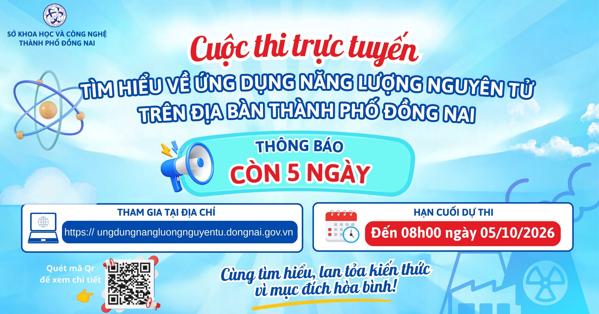 Cuộc thi trực tuyến “Tìm hiểu về ứng dụng năng lượng nguyên tử trên địa bàn thành phố Đồng Nai”