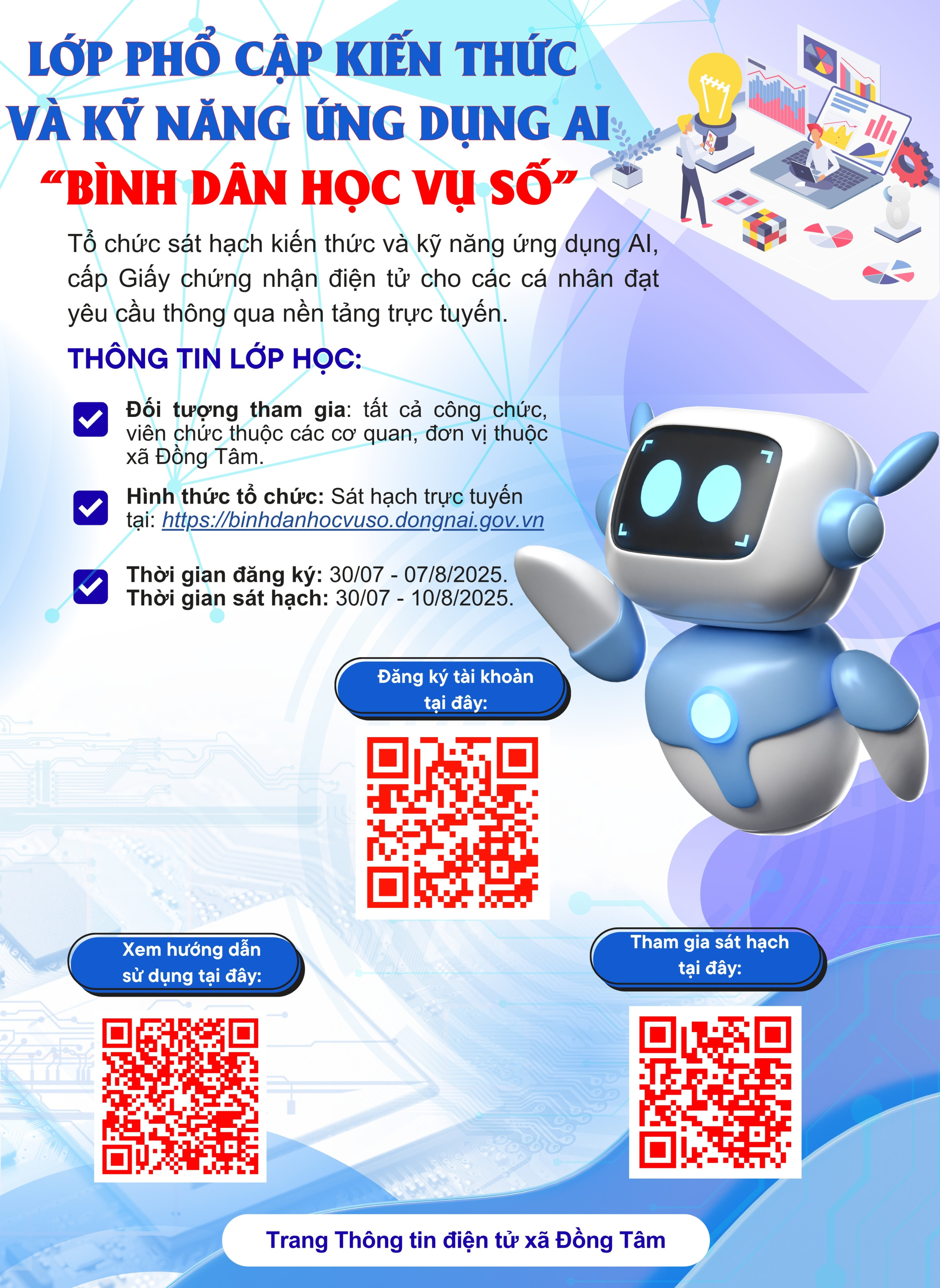 Lớp phổ cập kiến thức và kỹ năng ứng dụng AI