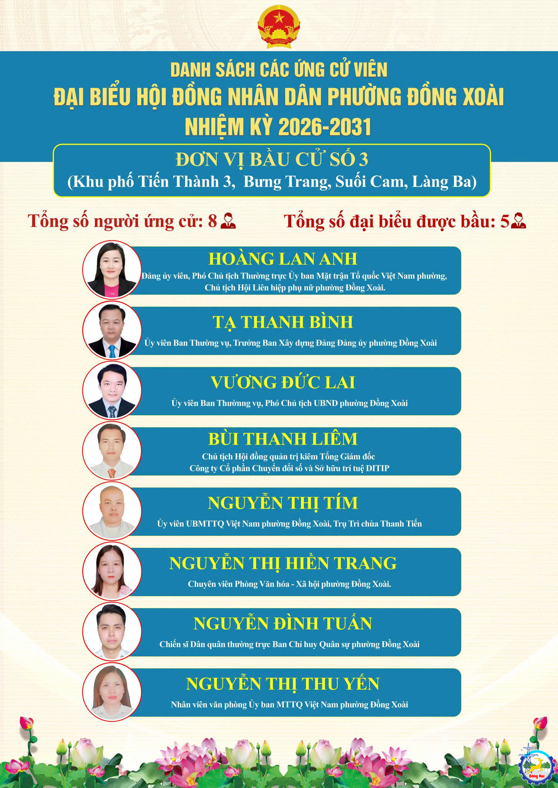 Chủ tịch HĐQT kiêm Tổng Giám đốc Công ty Cổ phần DITIP ứng cử đại biểu Hội đồng nhân dân phường Đồng Xoài nhiệm kỳ 2026 - 2031