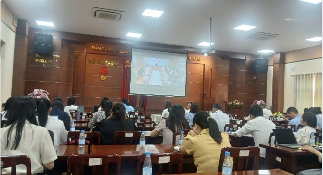 Toàn cảnh Hội nghị trực tuyến kết hợp trực tiếp tại Sở Tài chính tỉnh Đồng Nai