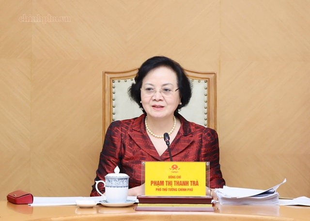 Phó Thủ tướng Phạm Thị Thanh Trà phát biểu tại cuộc họp - Ảnh: VGP/Thu Giang