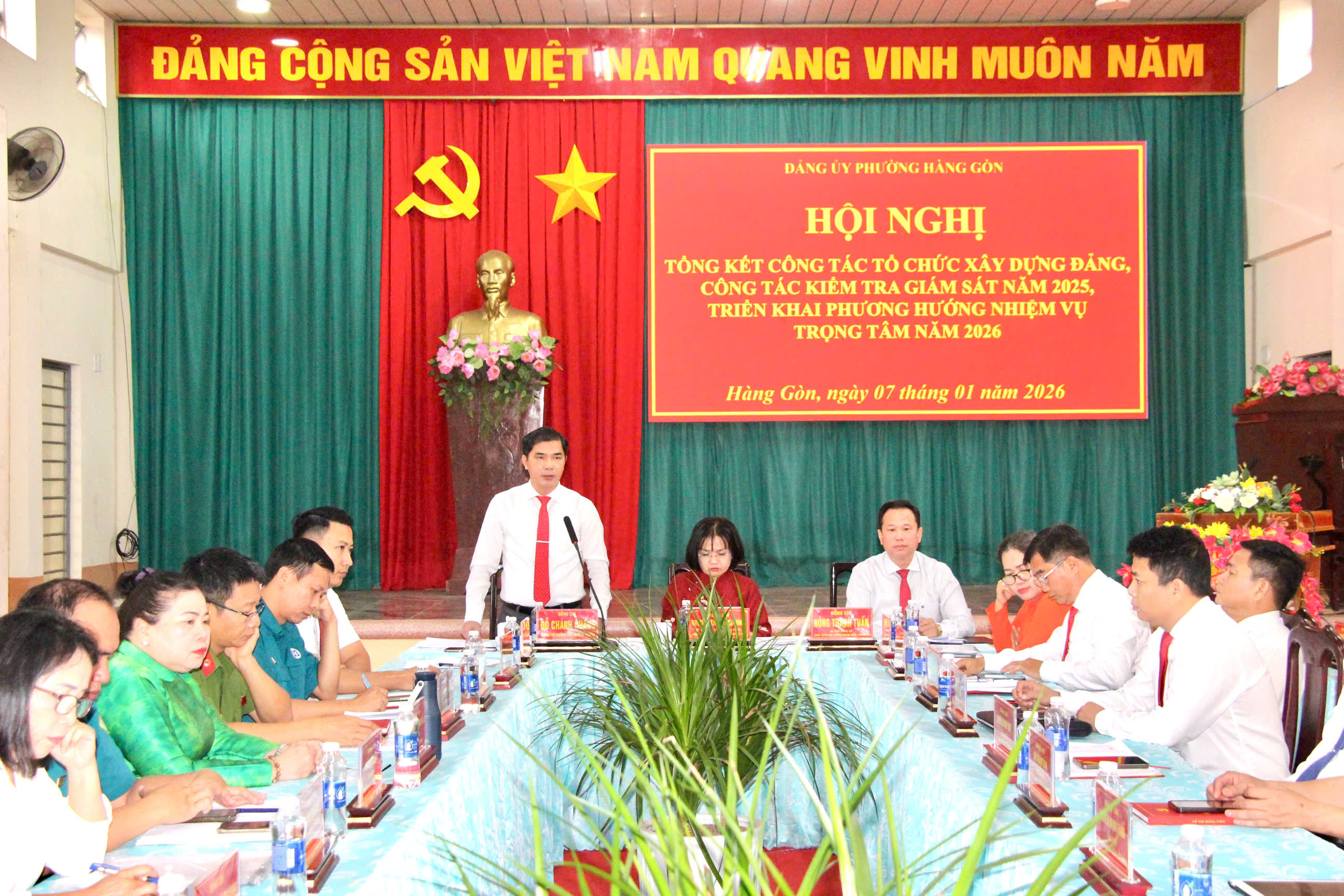 Đảng ủy phường Hàng Gòn tổ chức Hội nghị tổng kết công tác tổ chức xây dựng Đảng, công tác kiểm tra, giám sát năm 2025 và triển khai nhiệm vụ năm 2026.