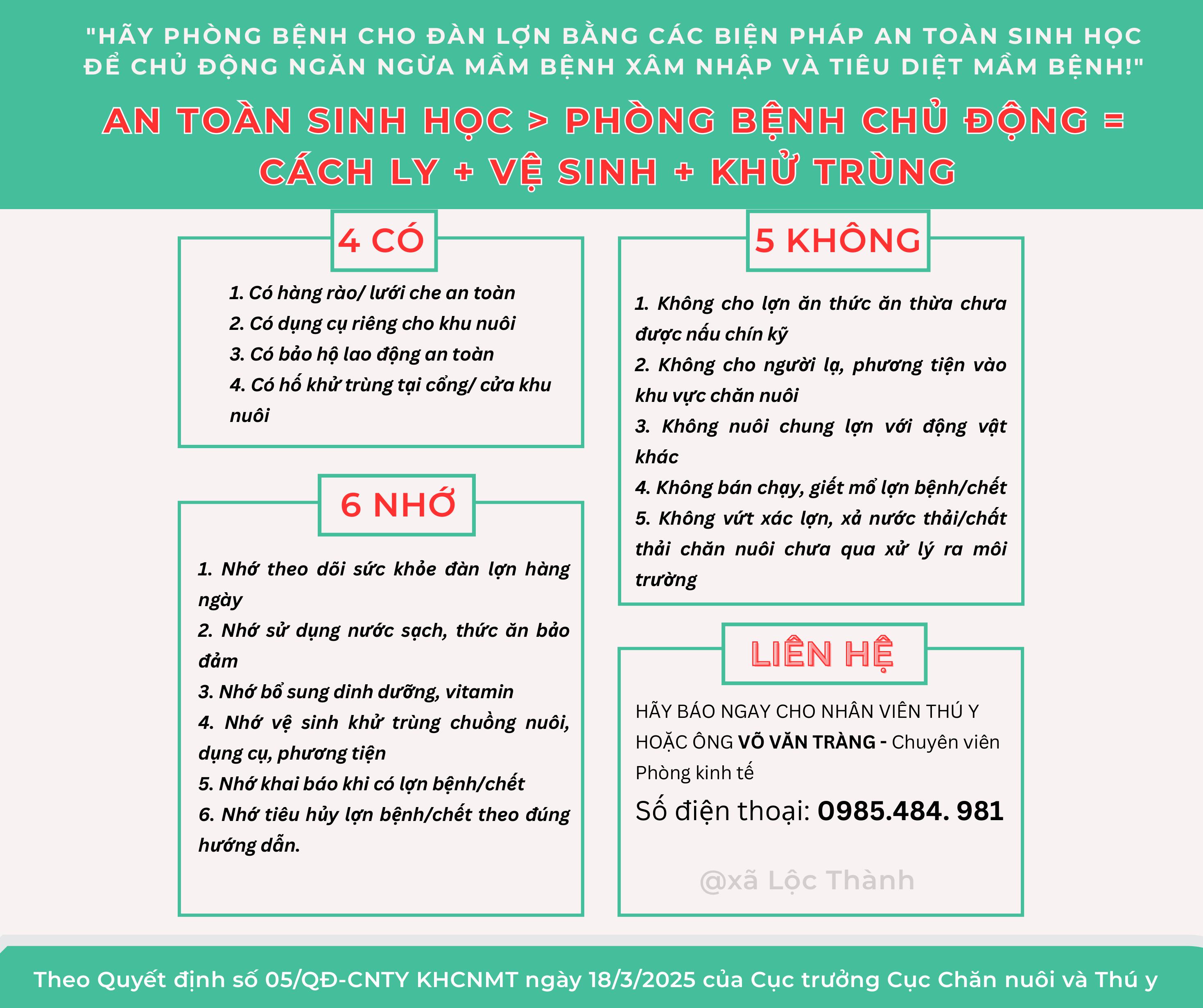 Hãy phòng bệnh cho đàn lợn bằng các biện pháp an toàn sinh học để chủ động ngăn ngừa mầm bệnh xâm nhập và tiêu diệt mầm bệnh! (1) (1)