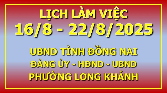 Lịch làm việc từ 18 8 đến 25 8 2025