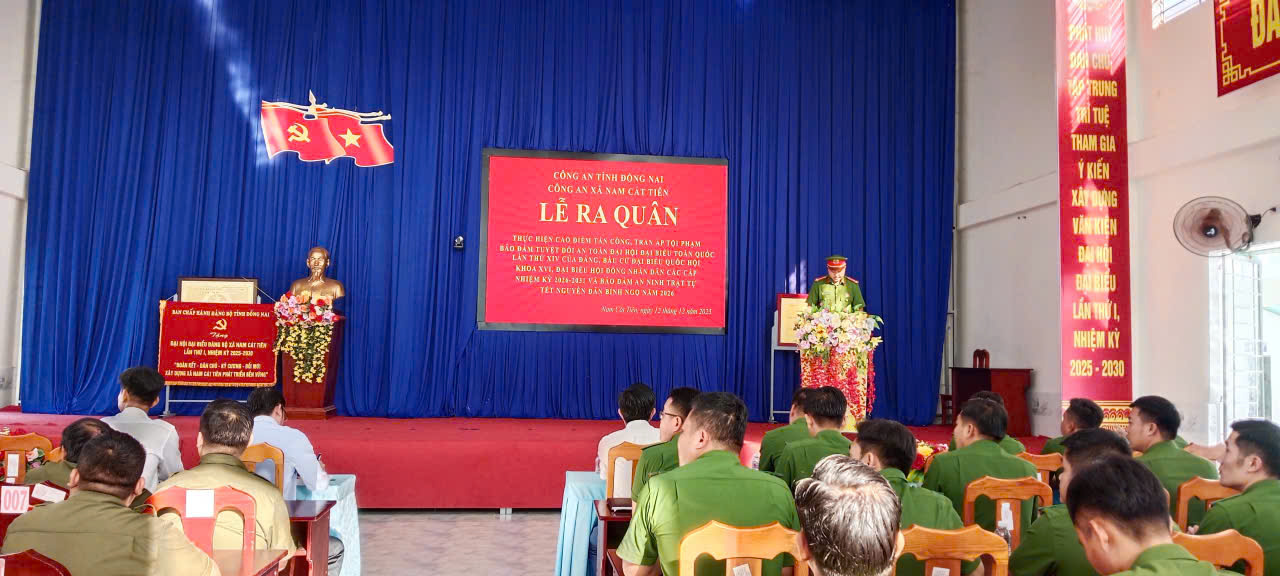 Buổi Lễ ra quân cao điểm tấn công, trấn áp tội phạm bảo đảm tuyệt đối an toàn Đại hội đại biểu toàn quốc lần thứ XIV của Đảng, bầu cử đại biểu Quốc hội khóa XVI, đại biểu Hội đồng nhân dân các cấp nhiệm kỳ 2026 – 2031 và dịp Tết Nguyên đán Bính Ngọ 2026