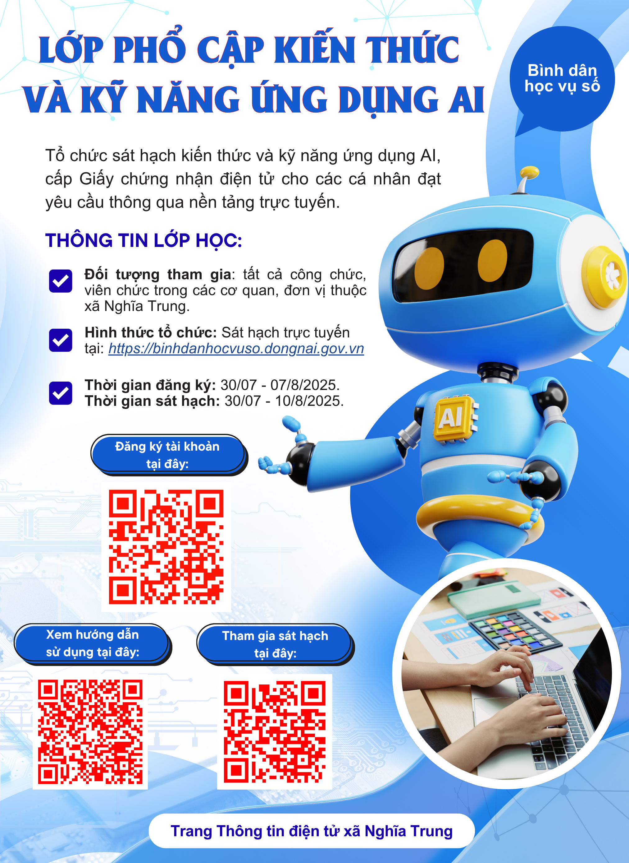 Lớp phổ cập kiến thức và kỹ năng ứng dụng AI