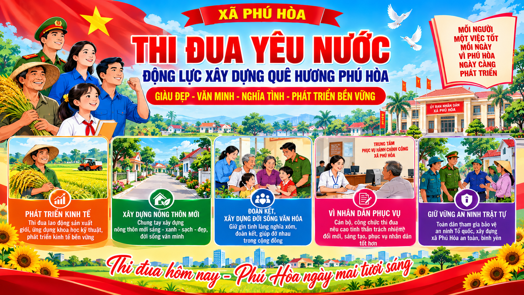 Thi đua xây dựng Phú Hòa tươi sáng