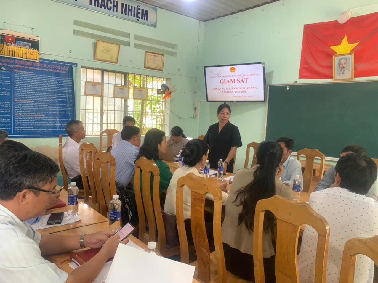 Ban Văn Hóa - Xã hội, HĐND xã Phú Lâm giám sát công tác chuẩn bị năm học 2025-2026