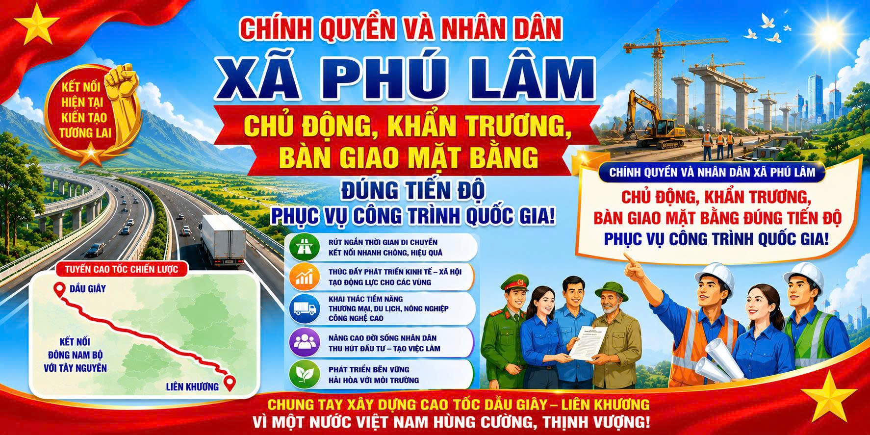Chính quyền và Nhân dân xã Phú Lâm chủ động, khẩn trương bàn giao mặt bằng đúng tiến độ, phục vụ công trình trọng điểm quốc gia!