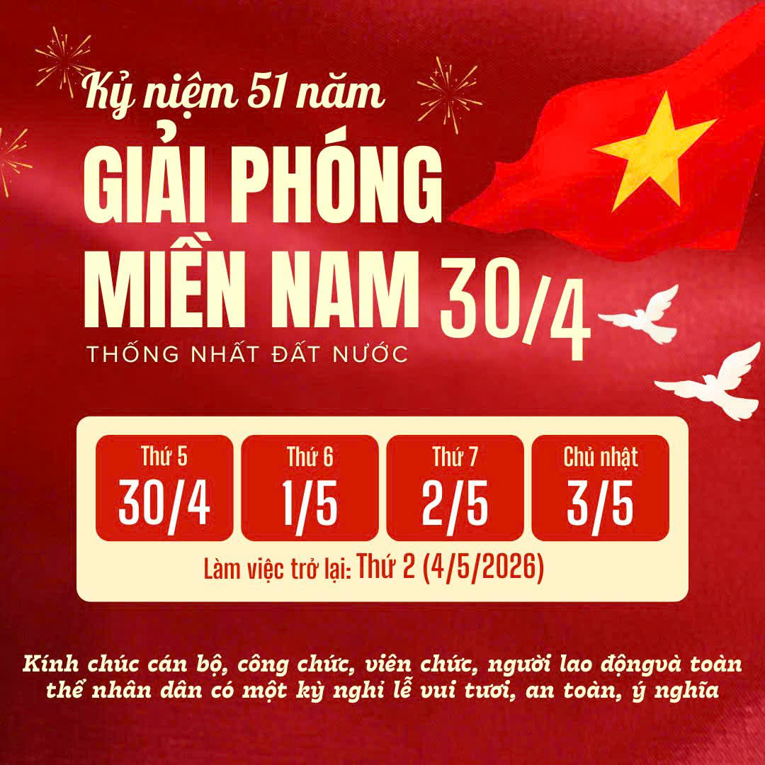 Nghỉ lễ 30-4.1-5
