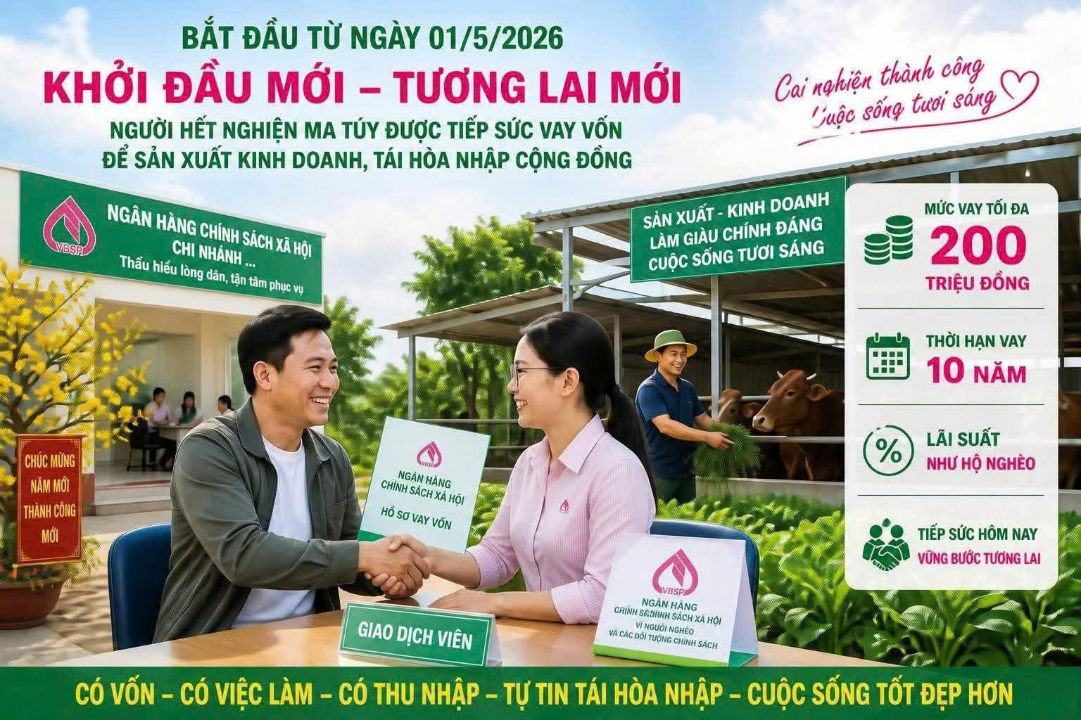 CƠ HỘI TÁI HÒA NHẬP – VỮNG BƯỚC TƯƠNG LAI: CHÍNH SÁCH TÍN DỤNG MỚI DÀNH CHO NGƯỜI SAU CAI NGHIỆN