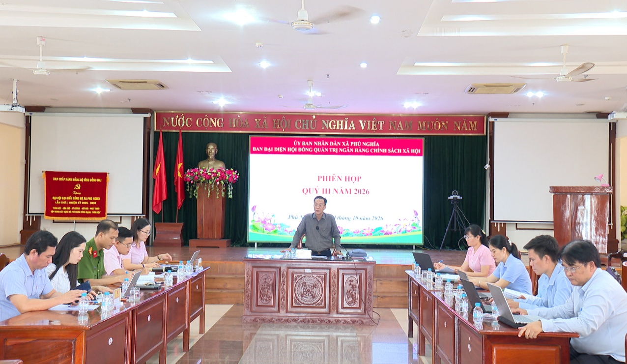 Ban Đại diện Hội đồng quản trị Ngân hàng Chính sách xã hội xã Phú Nghĩa tổ chức phiên họp quý III năm 2026